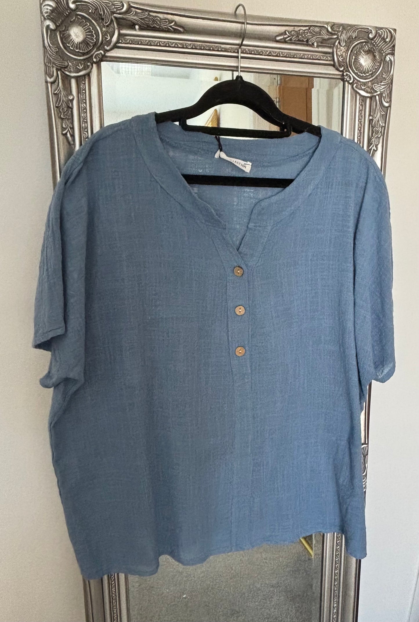 Plain Cotton Short Sleeve Shirt