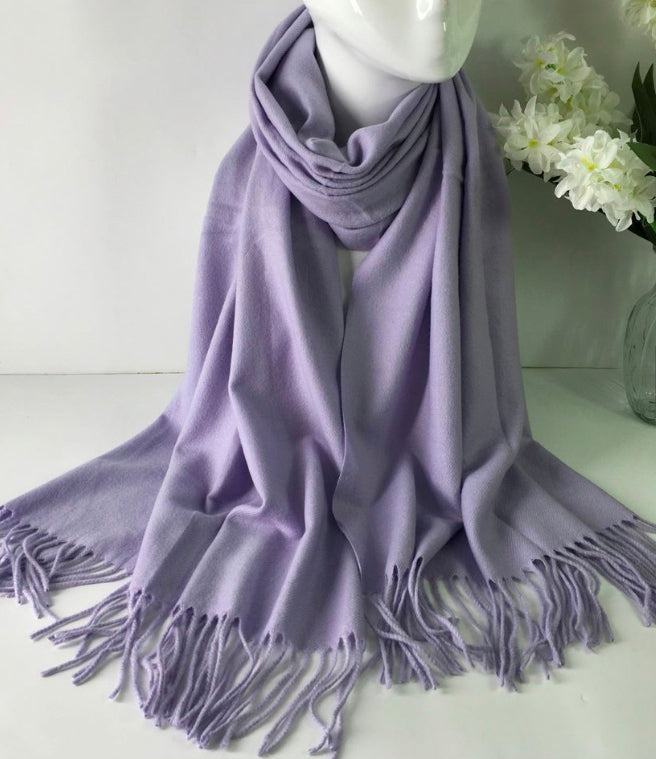 Plain Lilac Cashmere Blend Wrap/Pashmina