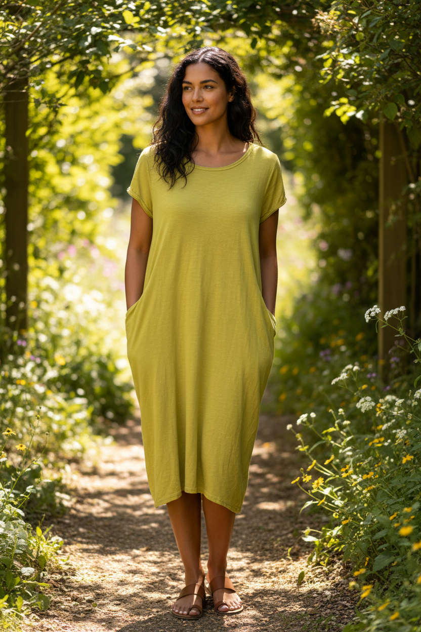 Plain Cotton Jersey Dress