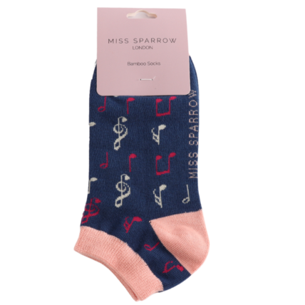 Bamboo Trainer Socks For Women - Music
