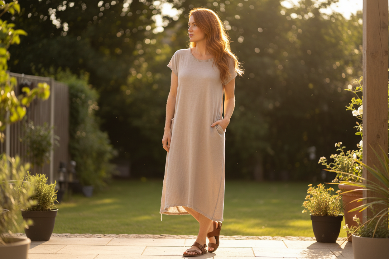 Plain Cotton Jersey Dress