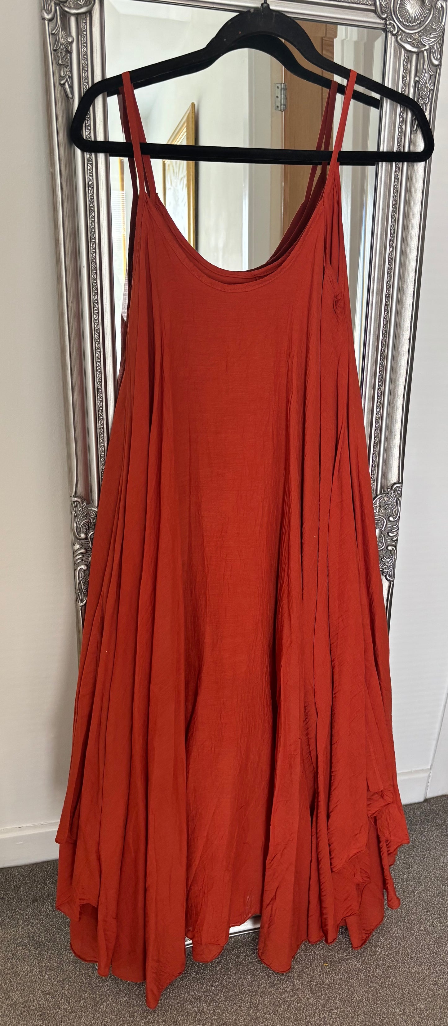 Cotton Dress With Mesh Over Top