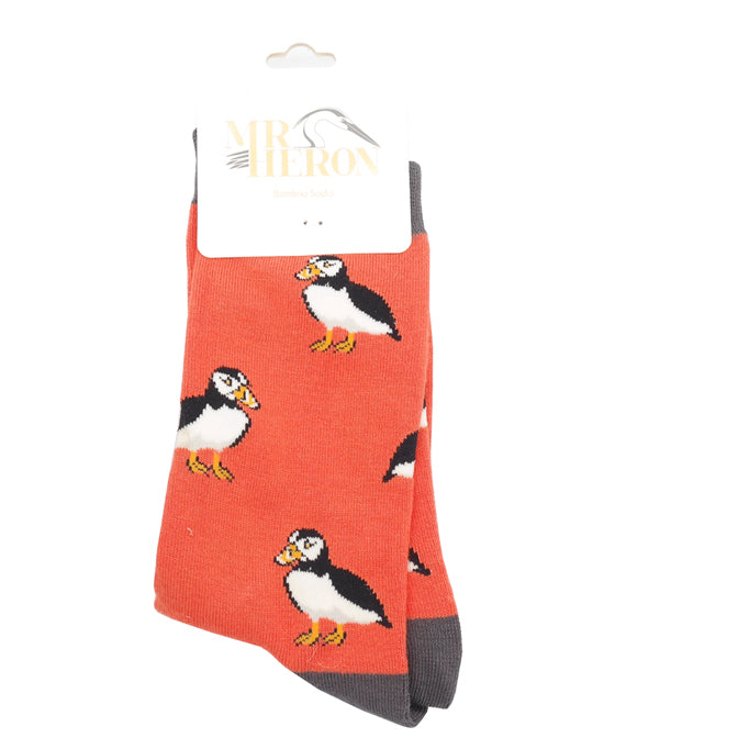 Bamboo Socks For Men - Puffins