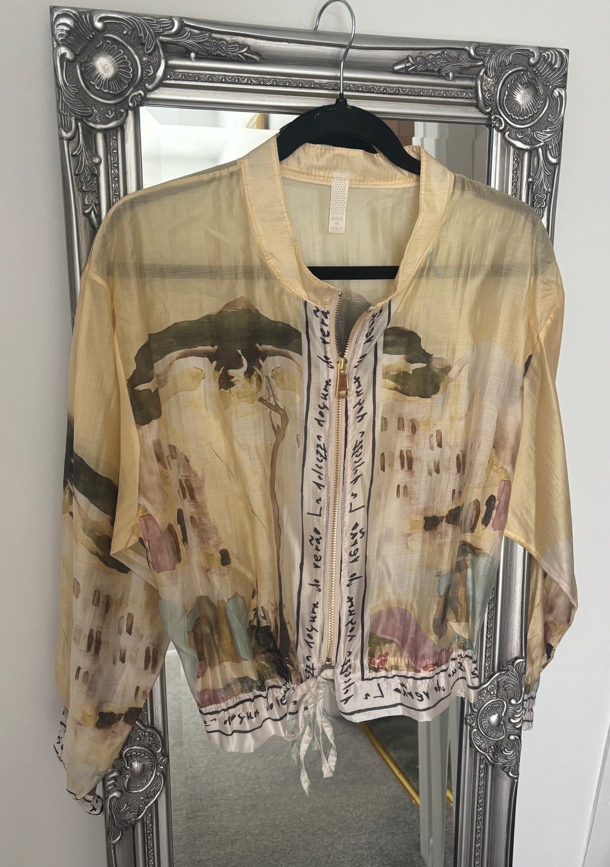 Chiffon Print Zip Jacket