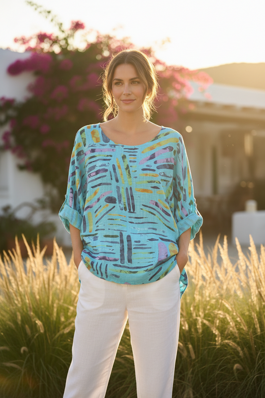 Cotton Colour Sticks Print Tunic