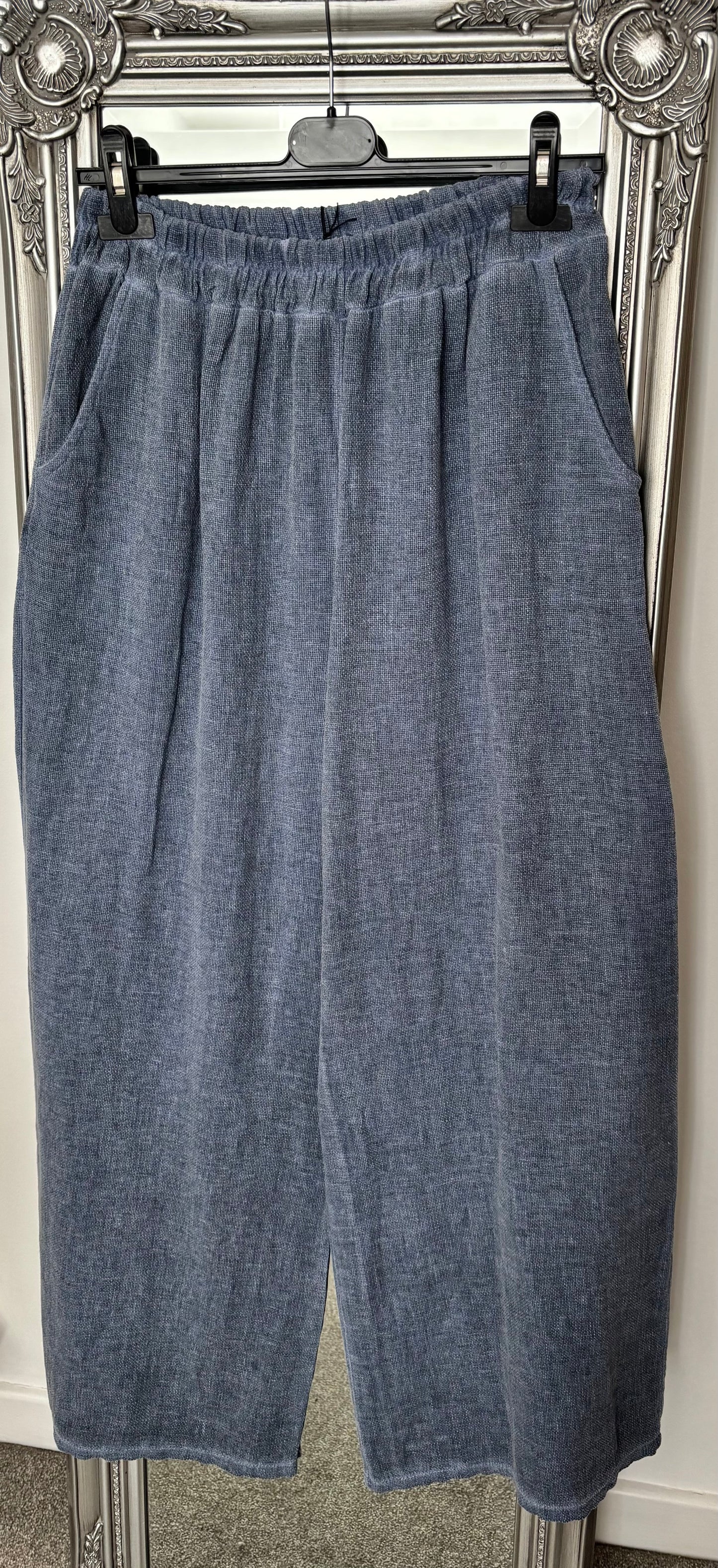 Cotton/Linen Palazzo Trousers