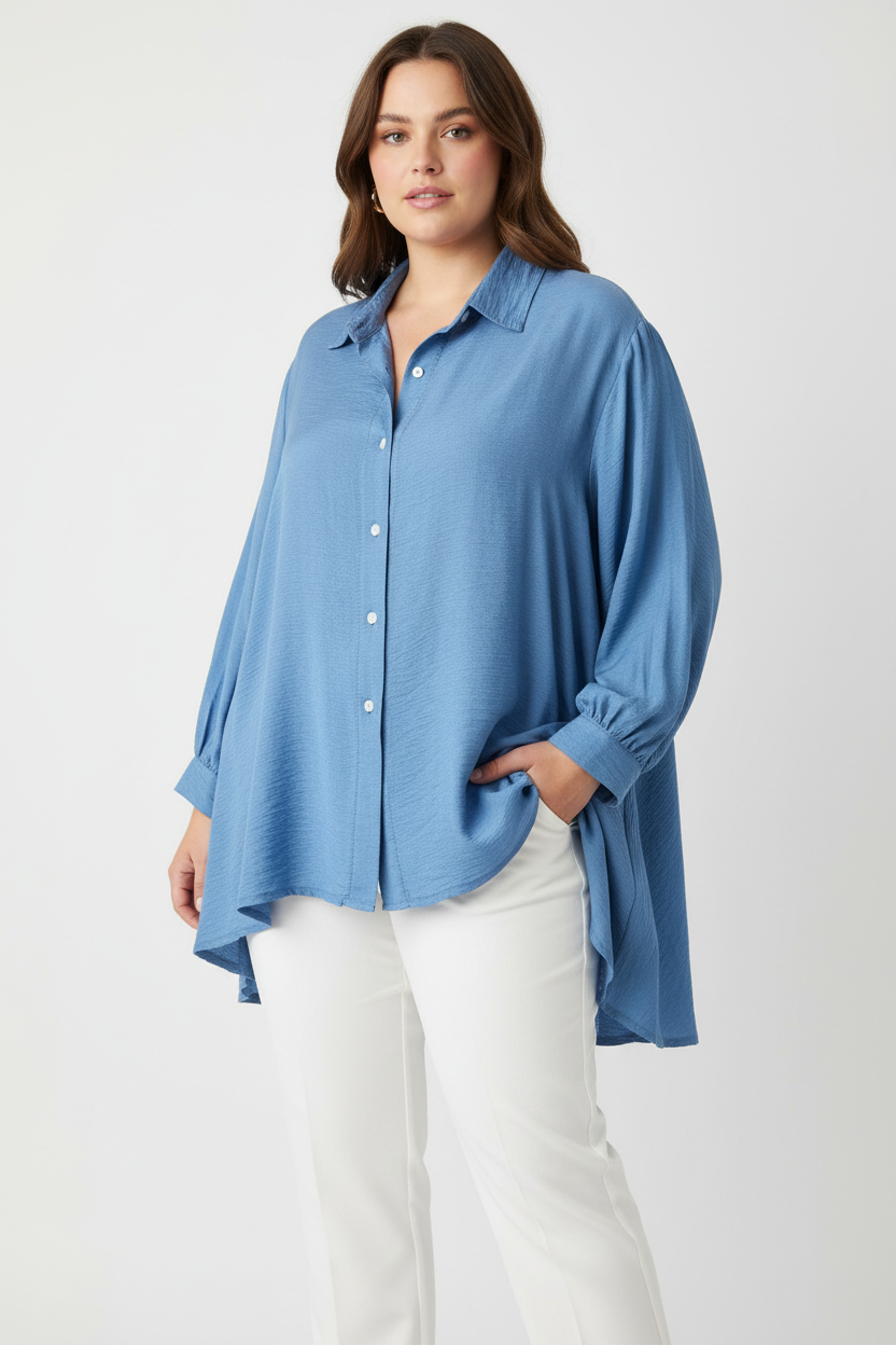 Plus Size Plain Shirt/Jacket