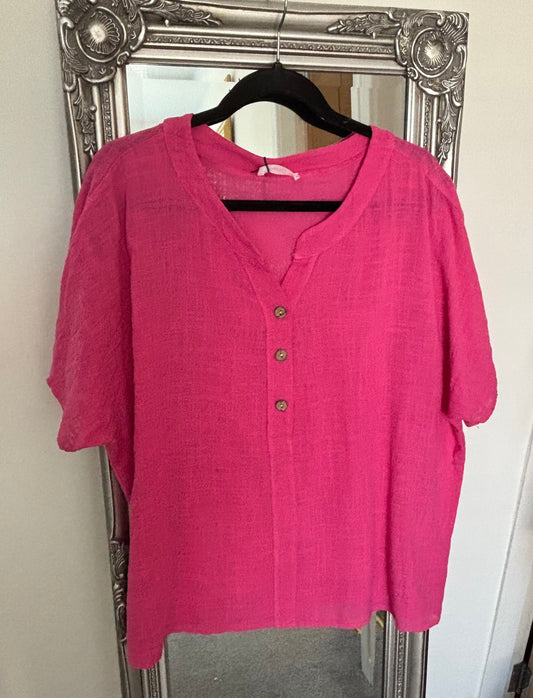 Plain Cotton Short Sleeve Shirt