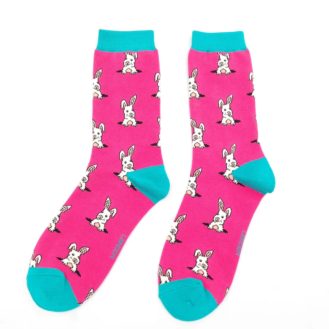 Bamboo Socks For Women - Peek A Boo Bunnies