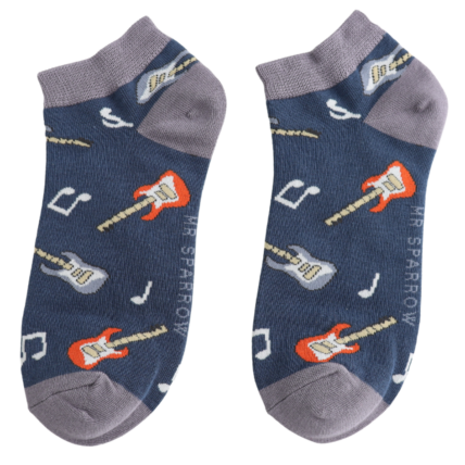 Bamboo Trainer Socks For Men - Guitars