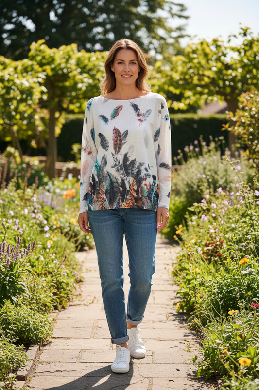 Lightweight Long Sleeve Feathers Jumper