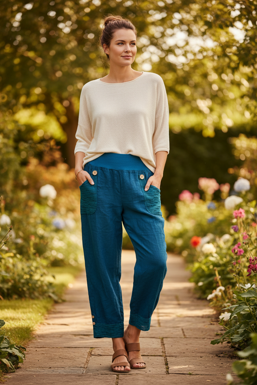Plain Linen Trousers