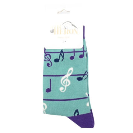 Bamboo Socks For Men - Multi Colour Music Notes
