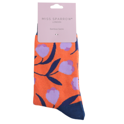 Bamboo Socks For Women - Dainty Tulips