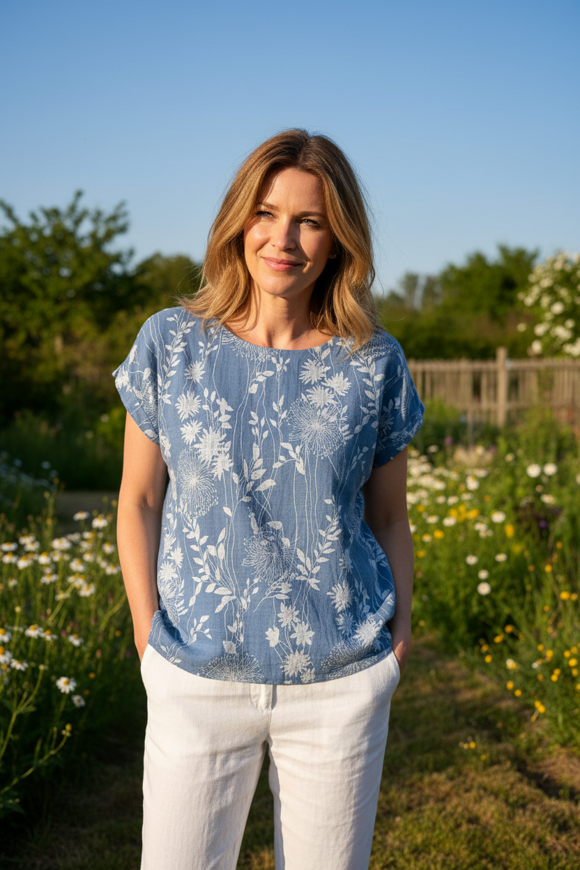 Cap Sleeve Cotton Tunic