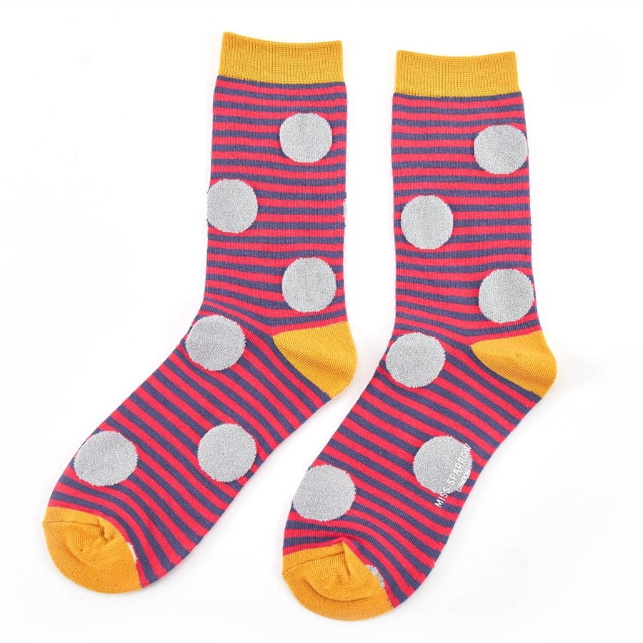 Bamboo Socks For Women - Sparkle Spots & Stripes