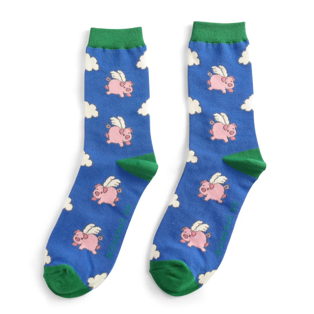 Bamboo Socks For Men - Flying Pigs