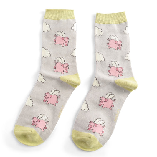 Bamboo Socks For Women - Flying Pigs