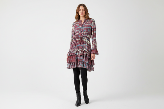 Silk Tiered Dress
