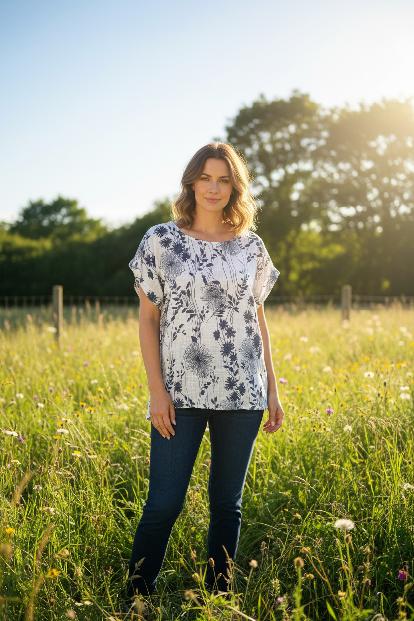 Cap Sleeve Cotton Tunic