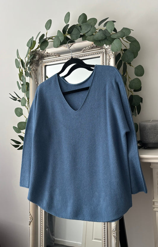 Plain V Neck Jumper