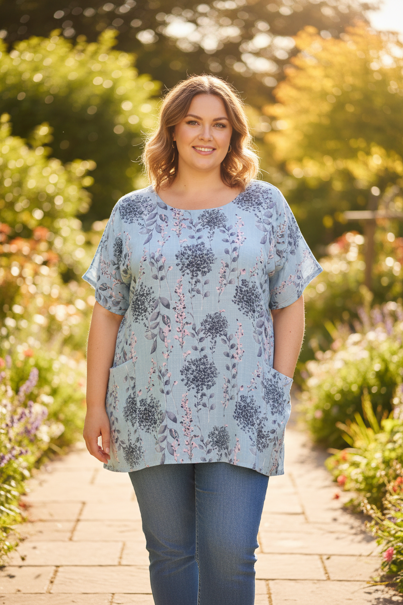 Cotton Floral Print Tunic