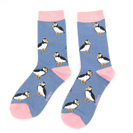 Bamboo Socks For Women - Puffins