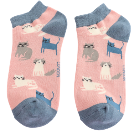 Bamboo Trainer Socks For Women - Cute Kitten