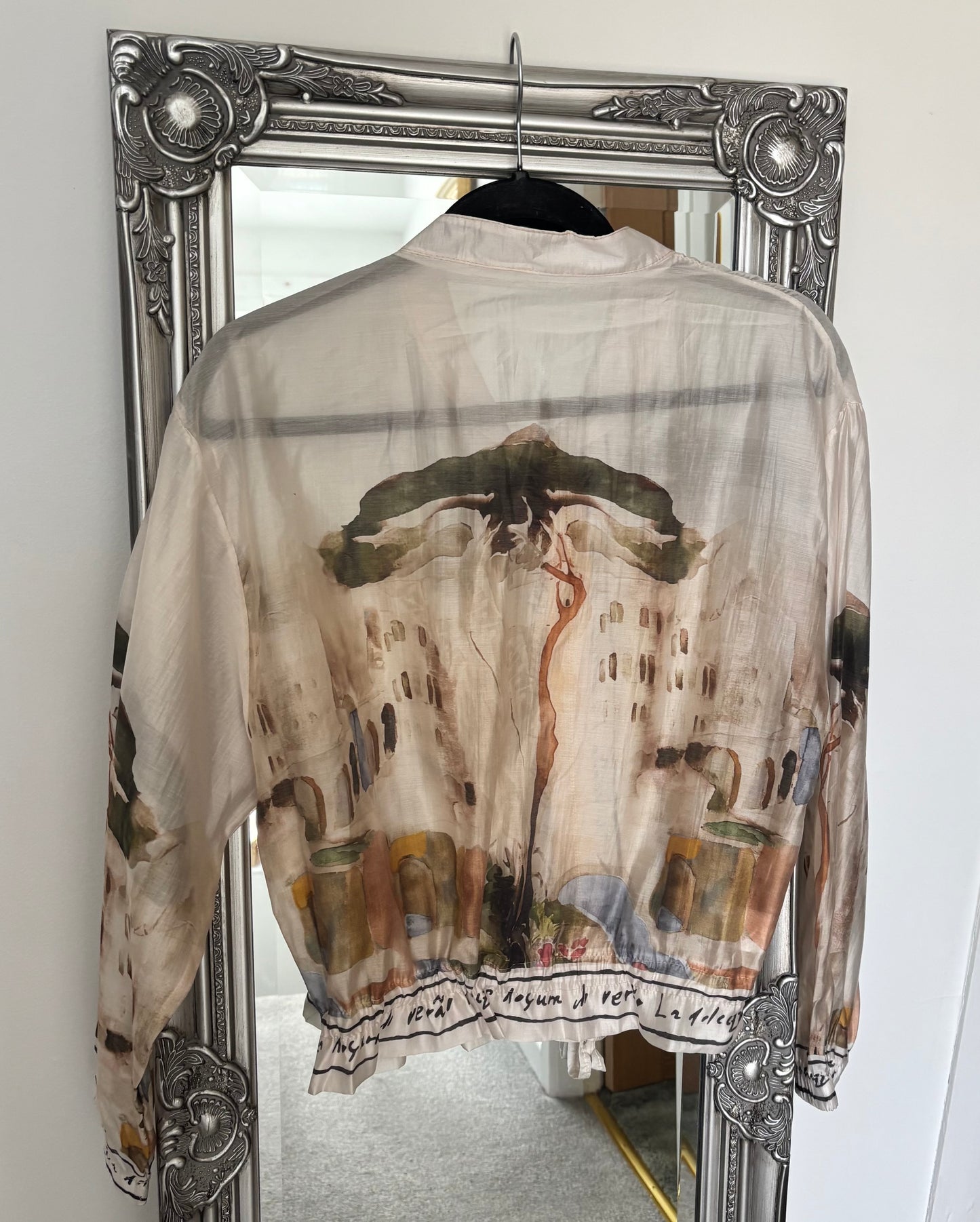 Chiffon Print Zip Jacket