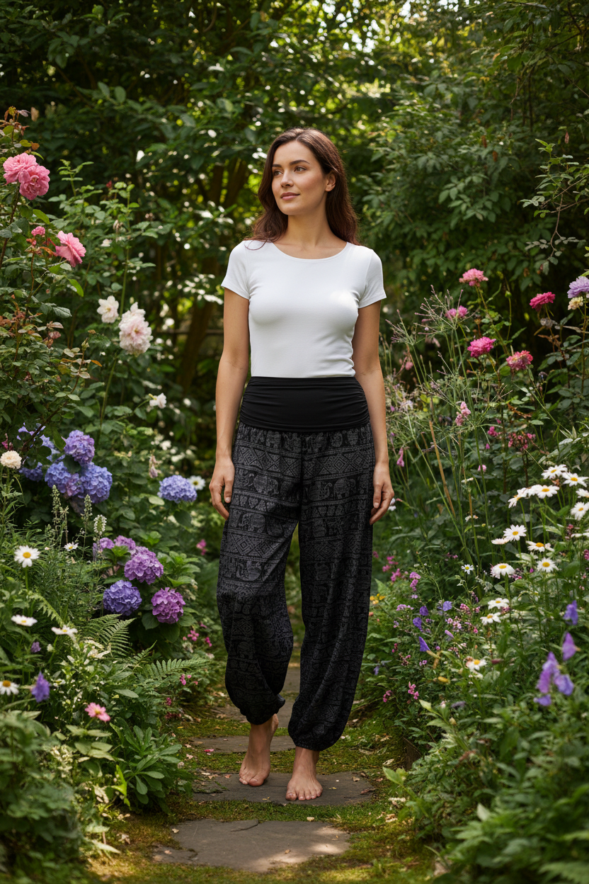 Elephant Print Harem Trousers