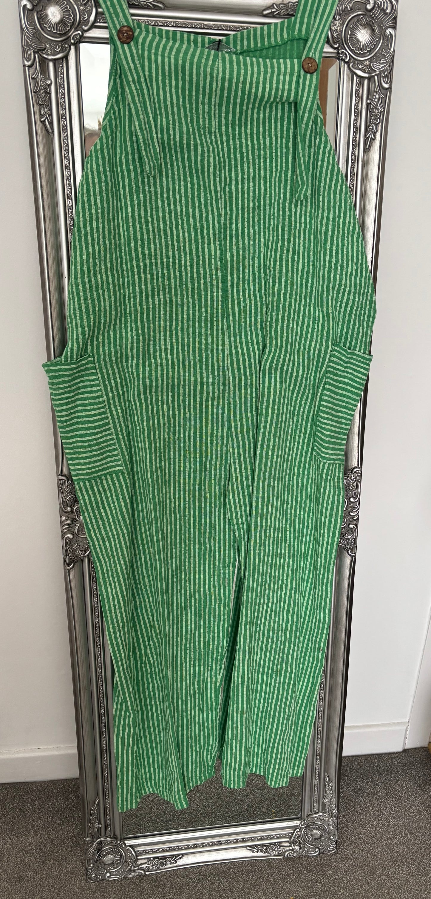 Cotton Stripe Dungarees