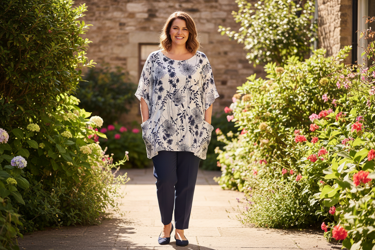 Cotton Plus Size Tunic With Pockets
