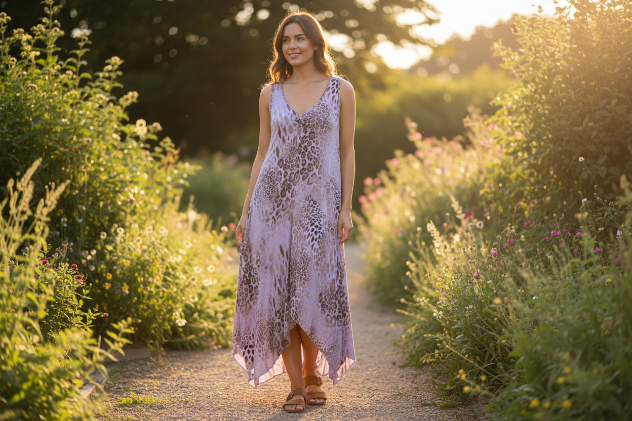 Sleeveless Jersey Animal Print Dress