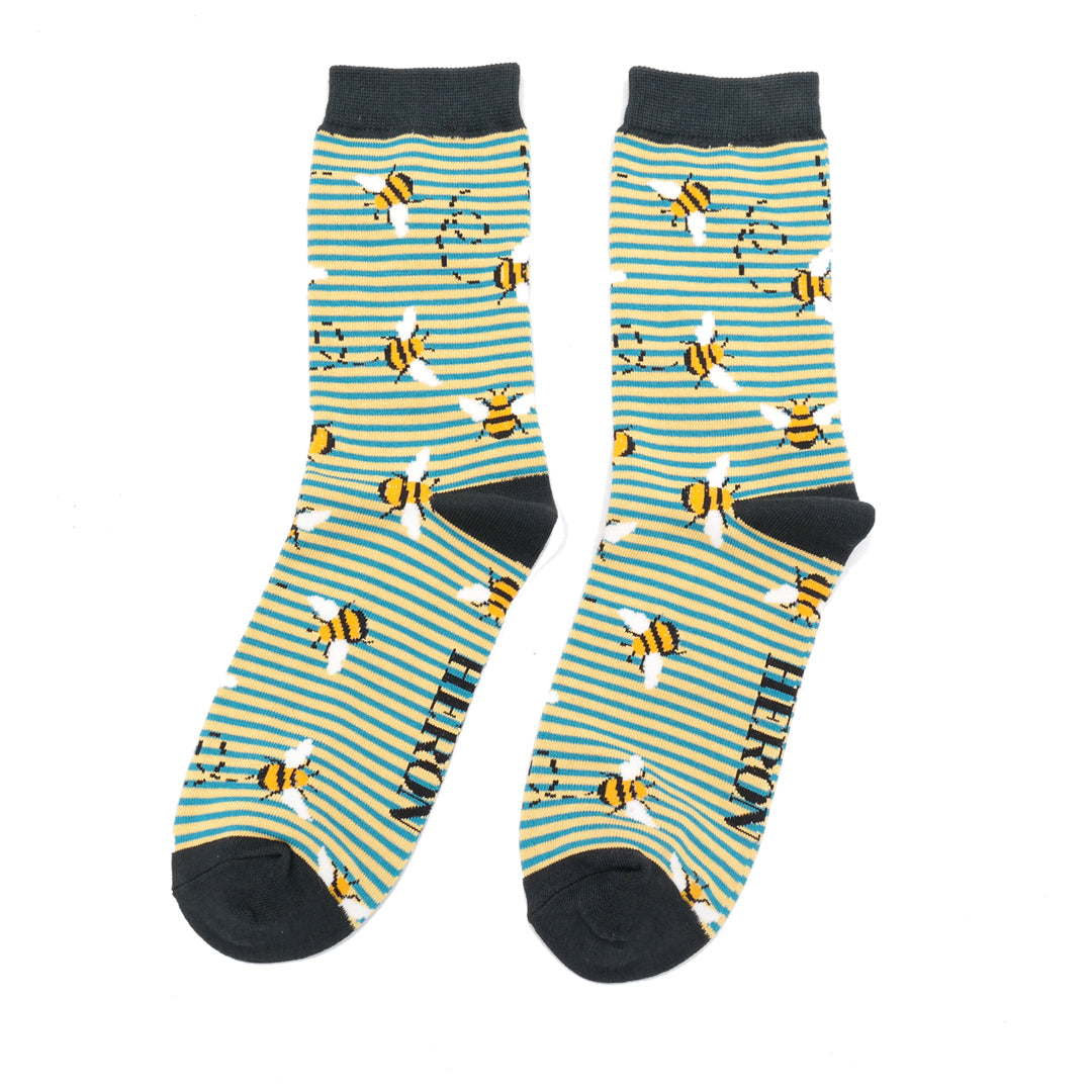 Bamboo Socks For Men - Bees & Stripes