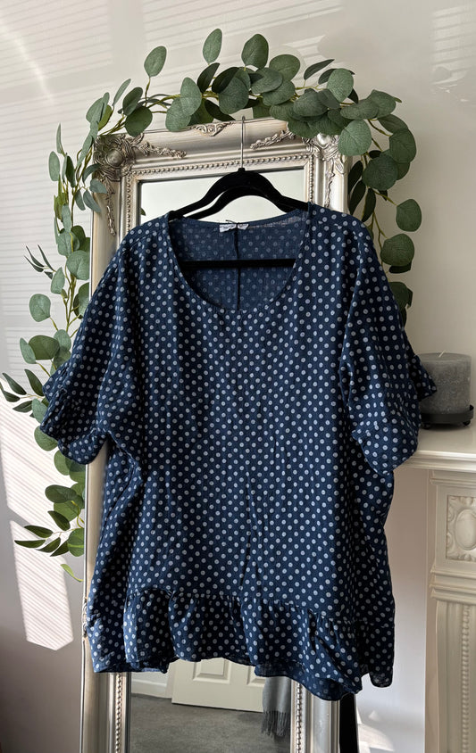 Cotton Spot Frill Tunic