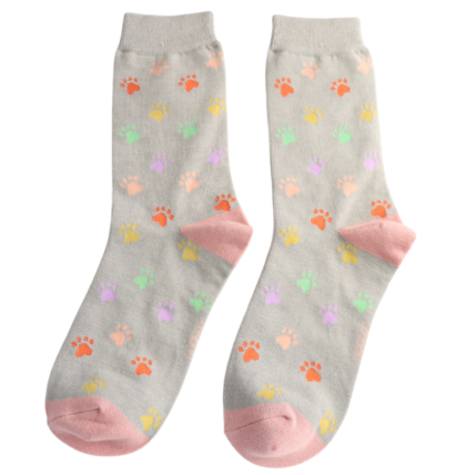 Bamboo Socks For Women - Multi Paw Prints