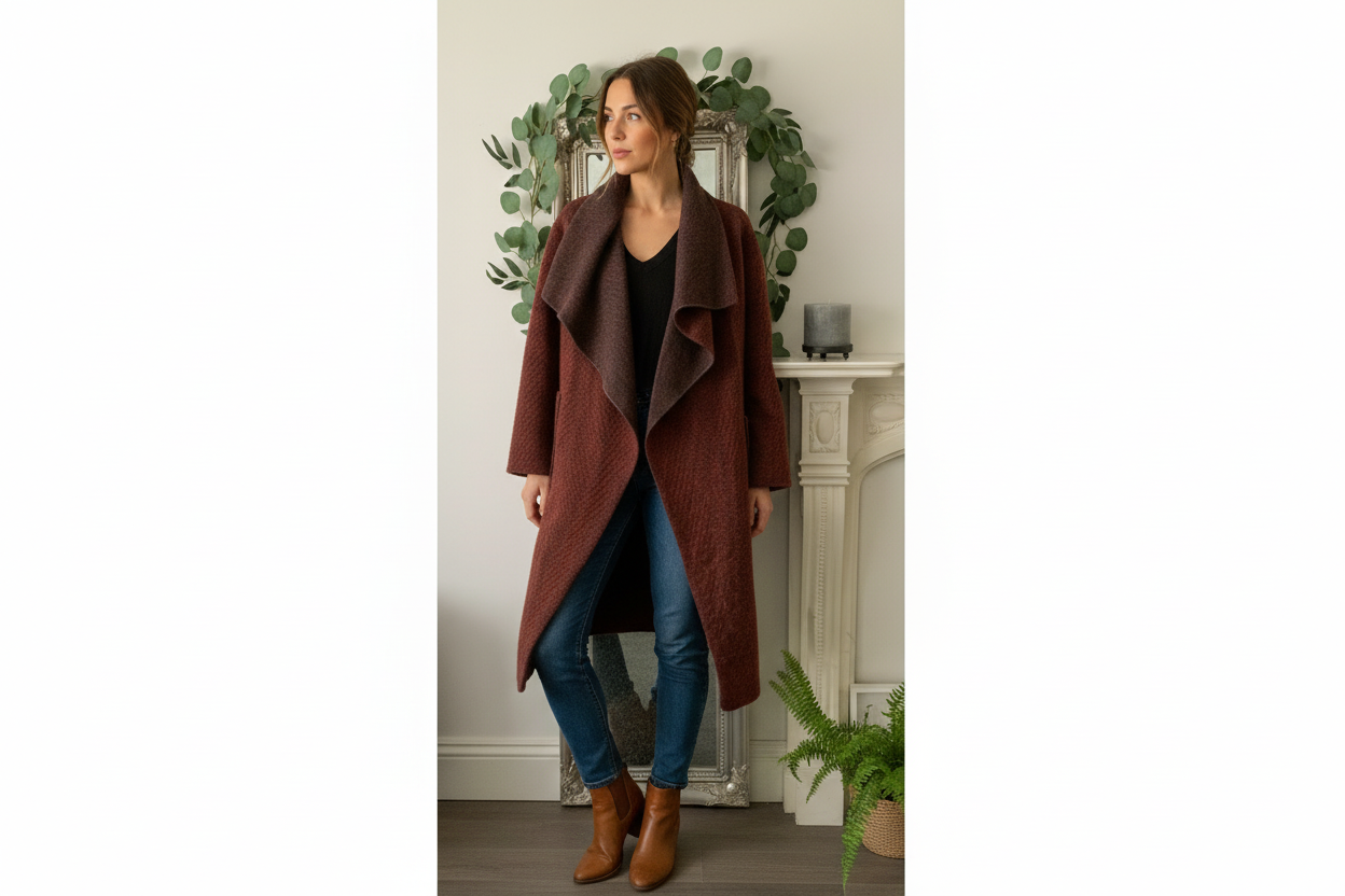 Wool Mix Edge to Edge Coat