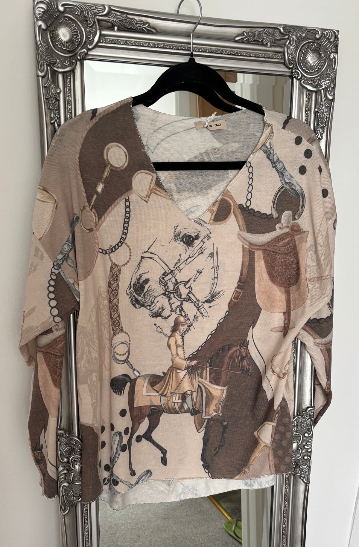 Fine Knit Horse Print Jumper