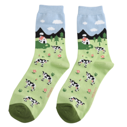 Bamboo Socks For Women - Cows In The Field
