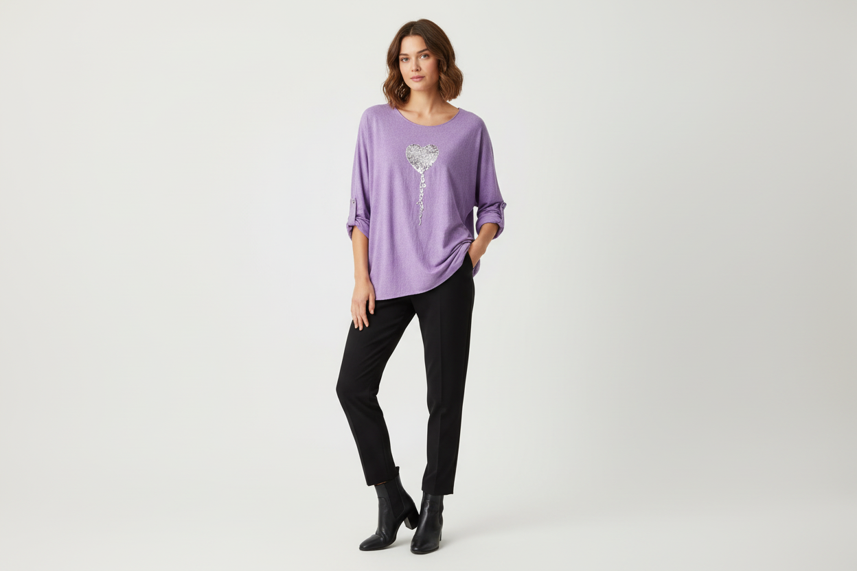 Sequin Heart Balloon Jumper