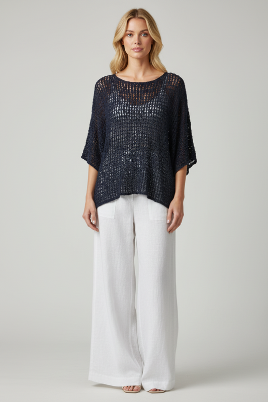 Popcorn Over Top - Navy