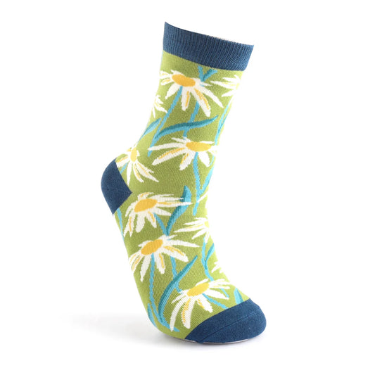 Bamboo Socks For Women - Oxeye Daisies