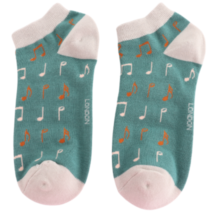 Bamboo Trainer Socks For Women - Music