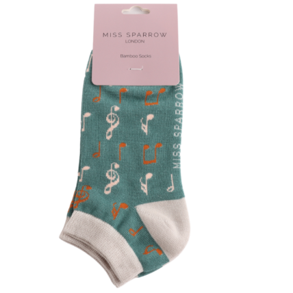 Bamboo Trainer Socks For Women - Music
