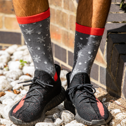 Christmas Bamboo Socks For Men - Snowflakes