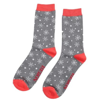 Christmas Bamboo Socks For Men - Snowflakes