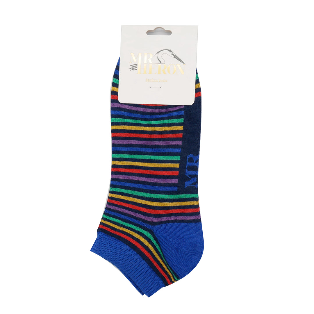 Bamboo Trainer Socks For Men - Vibrant Stripes