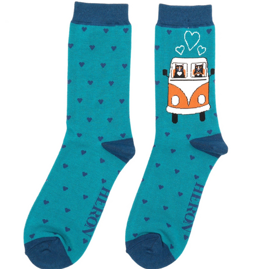 Bamboo Socks For Men - Road Trip Cats