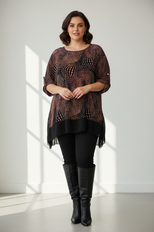 Chiffon Trim Tunic
