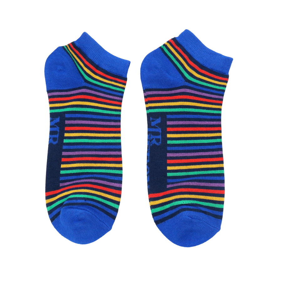 Bamboo Trainer Socks For Men - Vibrant Stripes